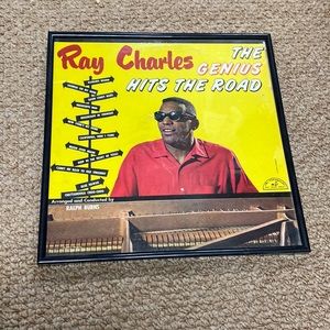 Framed ray charles  album cover genius hits the road